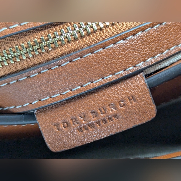 Tory burch Jessie Chain-Embellished Leather Satchel Rare!! - Picture 11 of 12